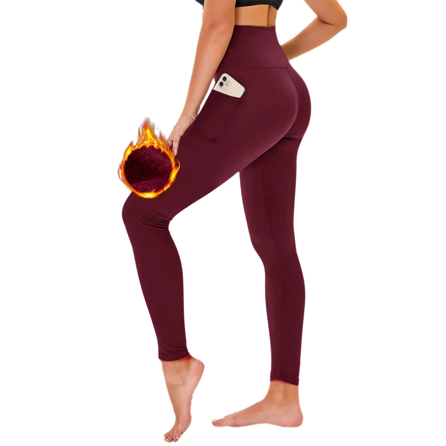 Enavell High Waisted Warm Fleece Lined Leggings