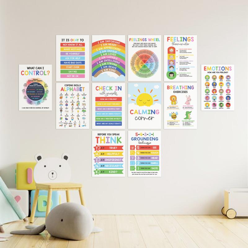 Enavell 12 Pcs Calming Posters