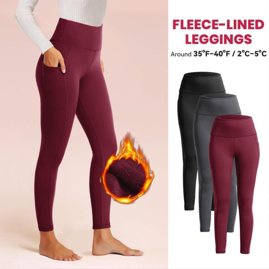 Enavell High Waisted Warm Fleece Lined Leggings