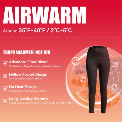 Enavell High Waisted Warm Fleece Lined Leggings