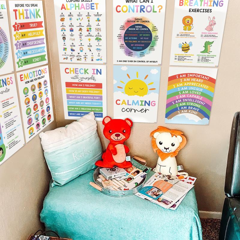 Enavell 12 Pcs Calming Posters