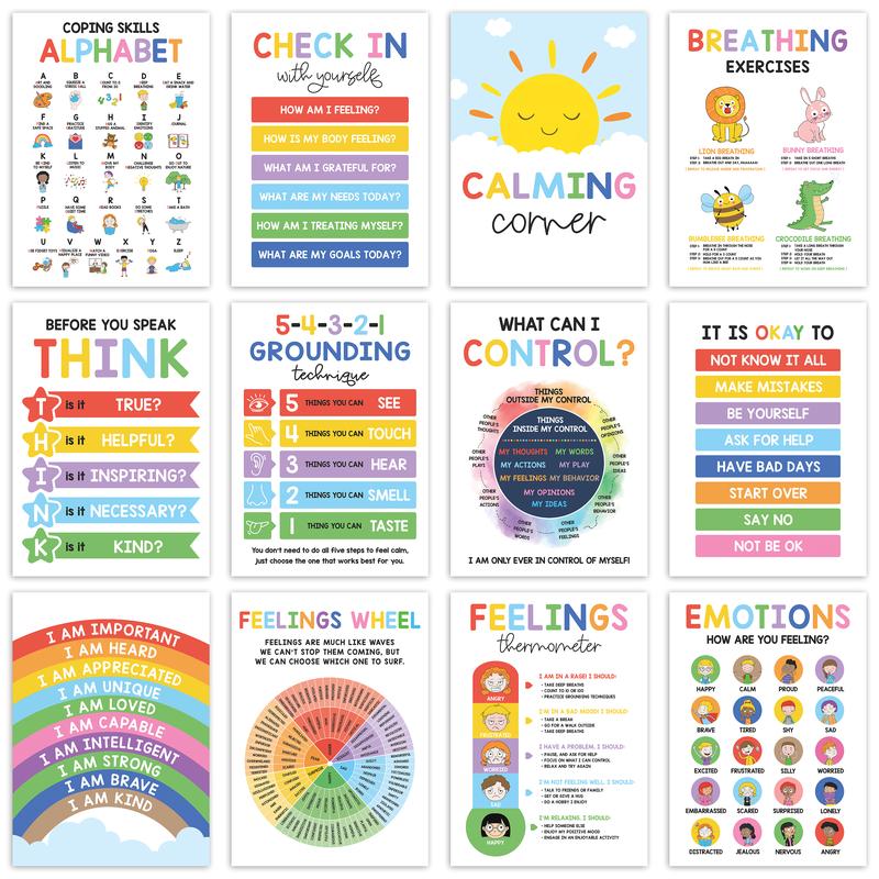 Enavell 12 Pcs Calming Posters