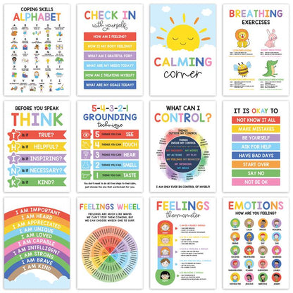 Enavell 12 Pcs Calming Posters