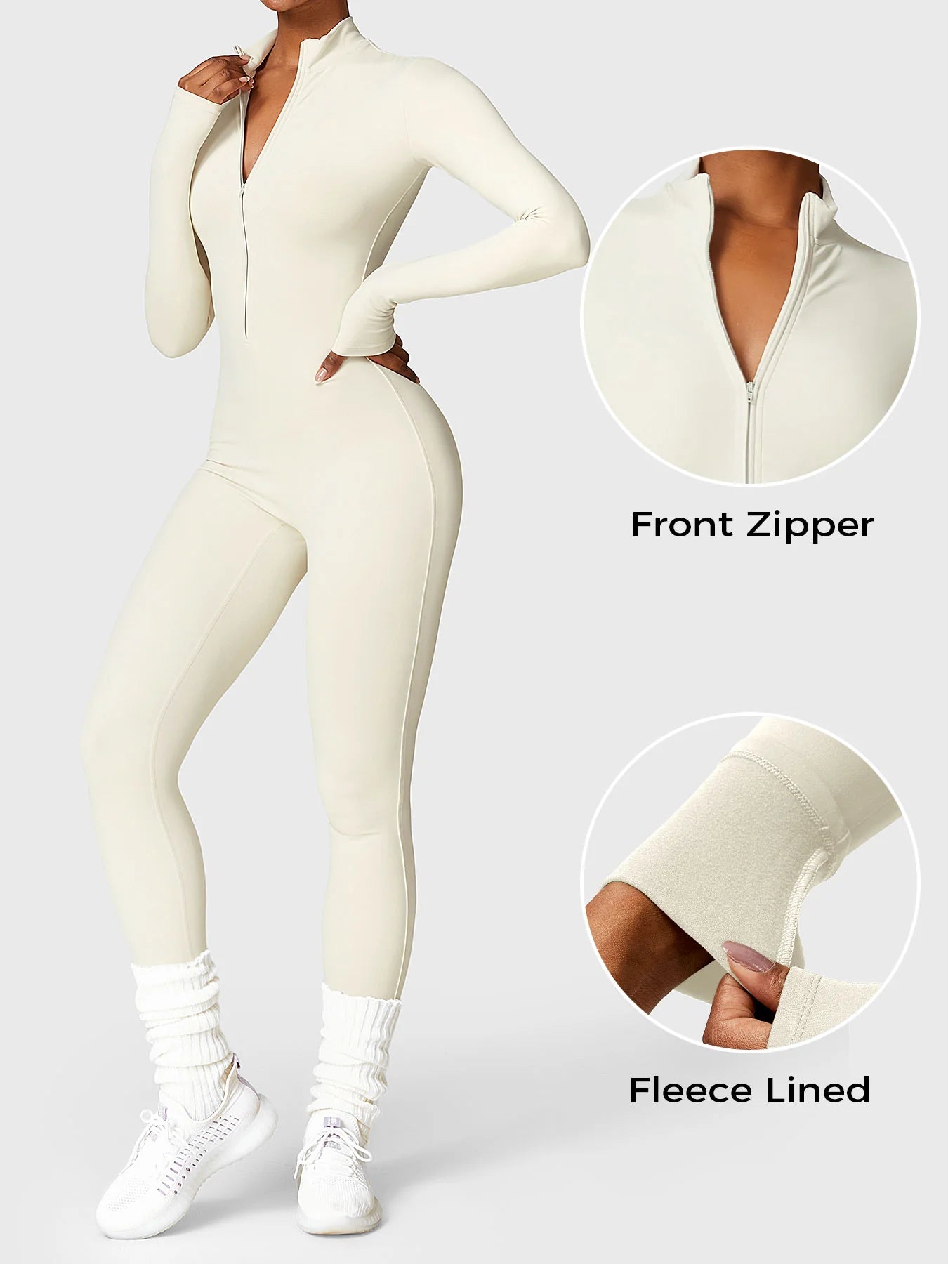 Enavell Long Sleeve Zipper Jumpsuit